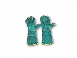 GLOVES LEATHER PADDED WELDING GREEN