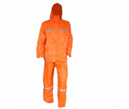 SUITS RAIN ORANGE PVC HIGH VISIBLE SCOOTER REF TAPE AND CROSS