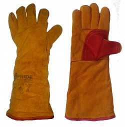 HEAT RESISTANT LEATHER GLOVE WITH WOOLEN INNER LIN